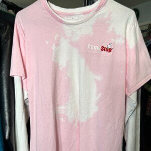 GameStop Pink Tie Dye Layered-Long-Sleeve Staff Shirt SZ XXL - RARE!